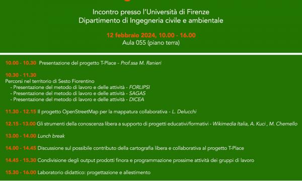 Seminario organizzato da DICEA sulla cartografia collaborativa e strumenti della conoscenza libera, 12 febbraio 2024.